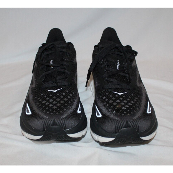 NIB HOKA ONE ONE‎ MEN'S CLIFTON 9 BWHT BLACK WHITE RUNNING SNEAKERS - Picture 3 of 7